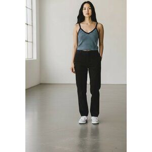 L.A. Hearts Women's Blue & Navy Stripe Knit V-Neck Cropped Tank Top XS